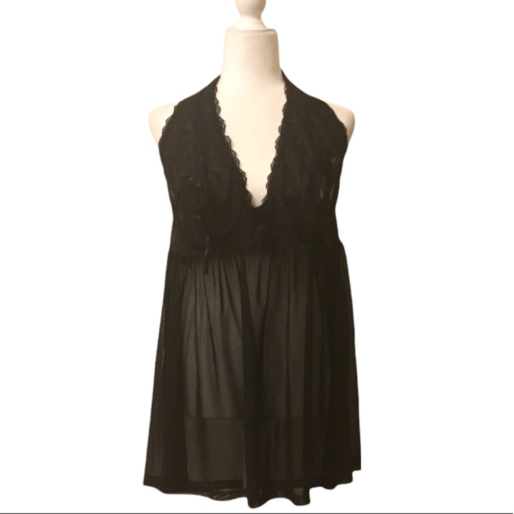 Hips & Curves Halter Neck Lace Chemise 3X